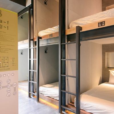 女性宿舍房的雙人床 奇異果快捷旅店（臺中站前二館）優惠
