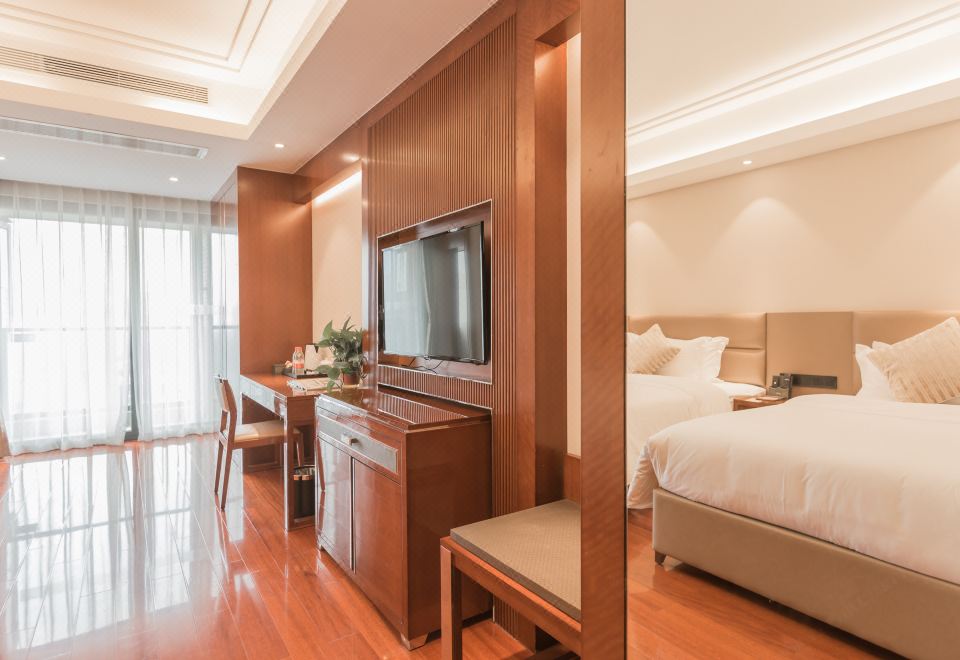 豪华双床房（乳胶床垫+阳台+晾衣杆+小冰箱）