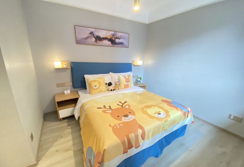 豪华双卧动物派对亲子房（可做饭+带浴缸）