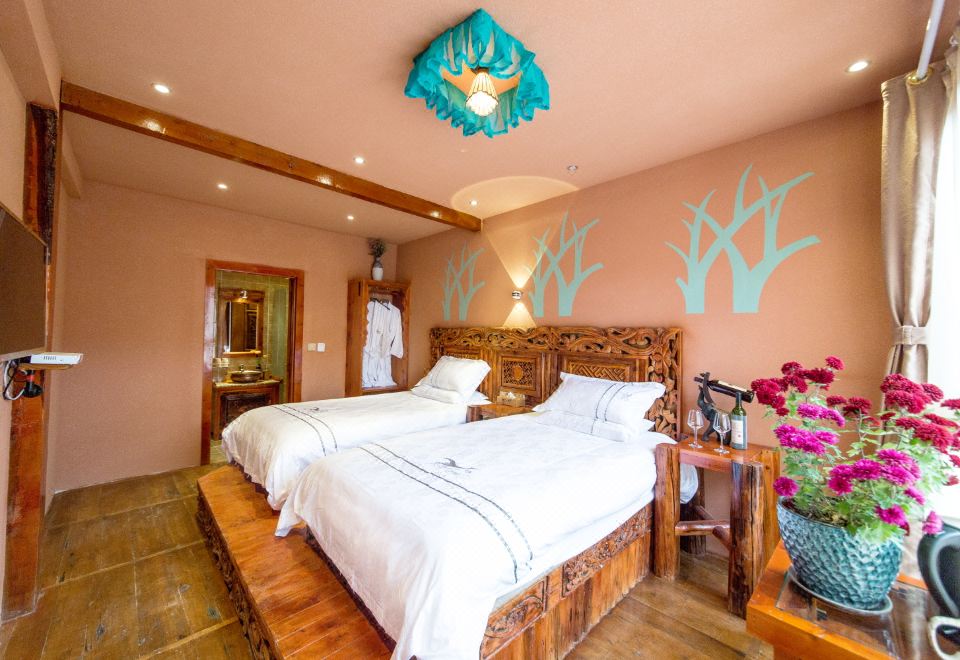 Warm Zen Twin Room With 180 ° Garden View