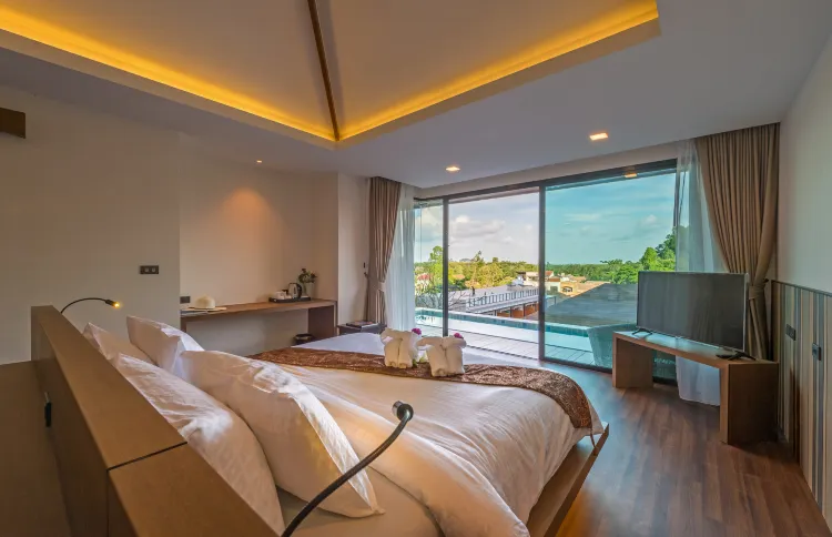 วิลล่าสระว่ายน้ำวิวภูเขาพร้อมอ่างอาบน้ำ