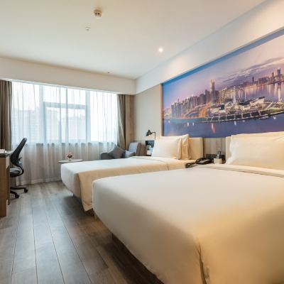 高級雙床房（普蘭特床墊+記憶枕+小冰箱） 長沙晚報大道亞朵酒店優惠