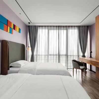 舒雅城景雙床套間（高空城市景觀+一室一廳+護脊床墊） 樂福全套間飯店（蘇州金雞湖博覽中心店）優惠