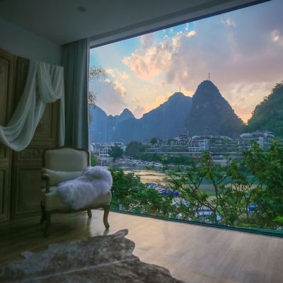 夕顏·法式全景大床房 夕拾花舍（陽朔西街天空之境店）優惠