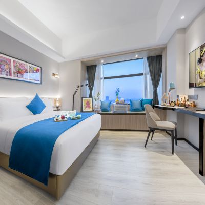 高級城景大床房|通透採光·親膚床品+化粧鏡+智能馬桶 瑞濤酒店（佛山順德清暉園店）優惠
