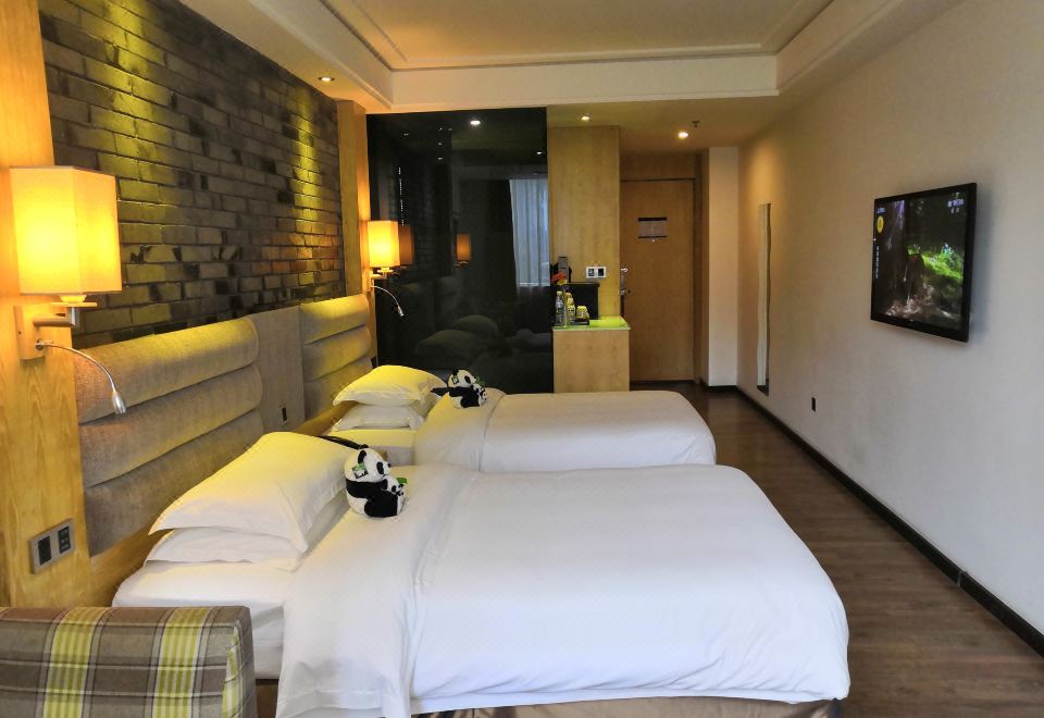 巴蜀风情双床房（雨淋顶喷+宽敞空间）