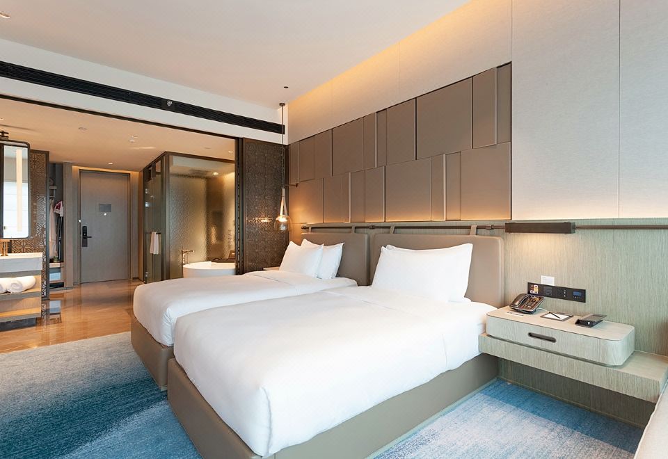 Tianyuan Hotel XiamenExecutive City-View Twin Room (View Of Lugudao Urban Landscape)