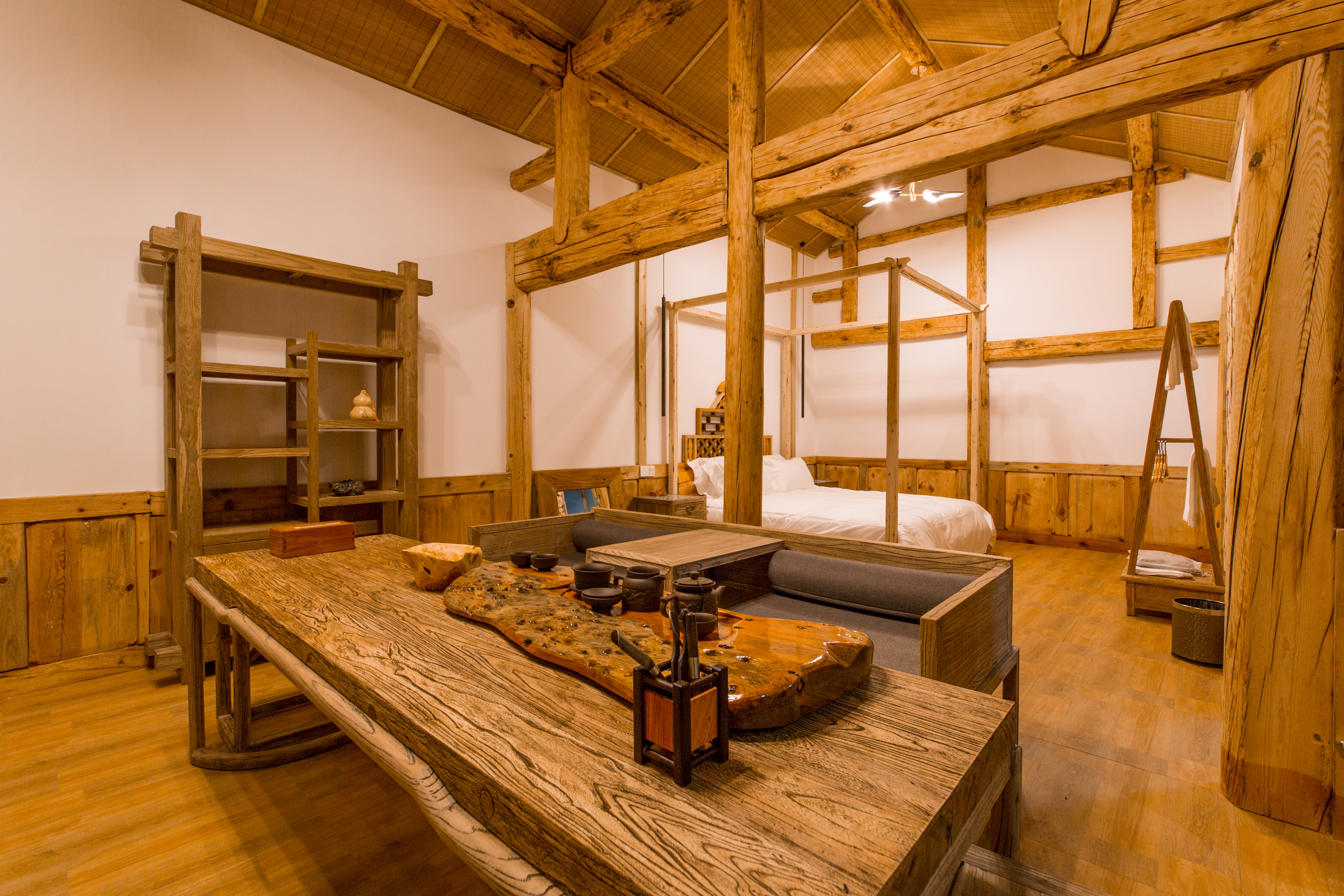 白露·豪华阳台套房+180°观景阳台+中式茶具