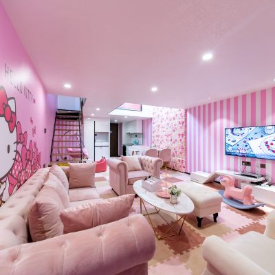 網紅親子雙臥主題套房（凱蒂貓主題+高層觀景+網紅打卡+親子派對+洗衣機+烘乾機+冰箱） 鉑斯登行政公寓（深圳北站滙隆中心店）優惠