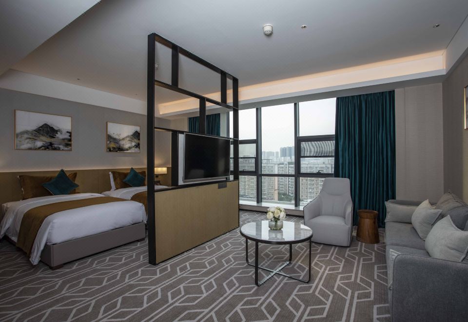 行政双床房（水系花园景观+80支贡缎床品+金可儿床垫）