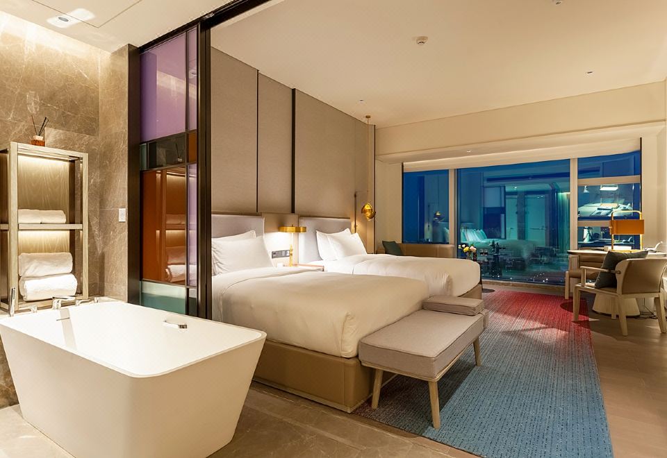 商务海景双床房（180度全落地窗看海景日出）