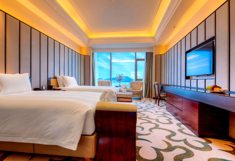 至尊豪華海景雙床房【溫泉+零壓床墊+浴缸】