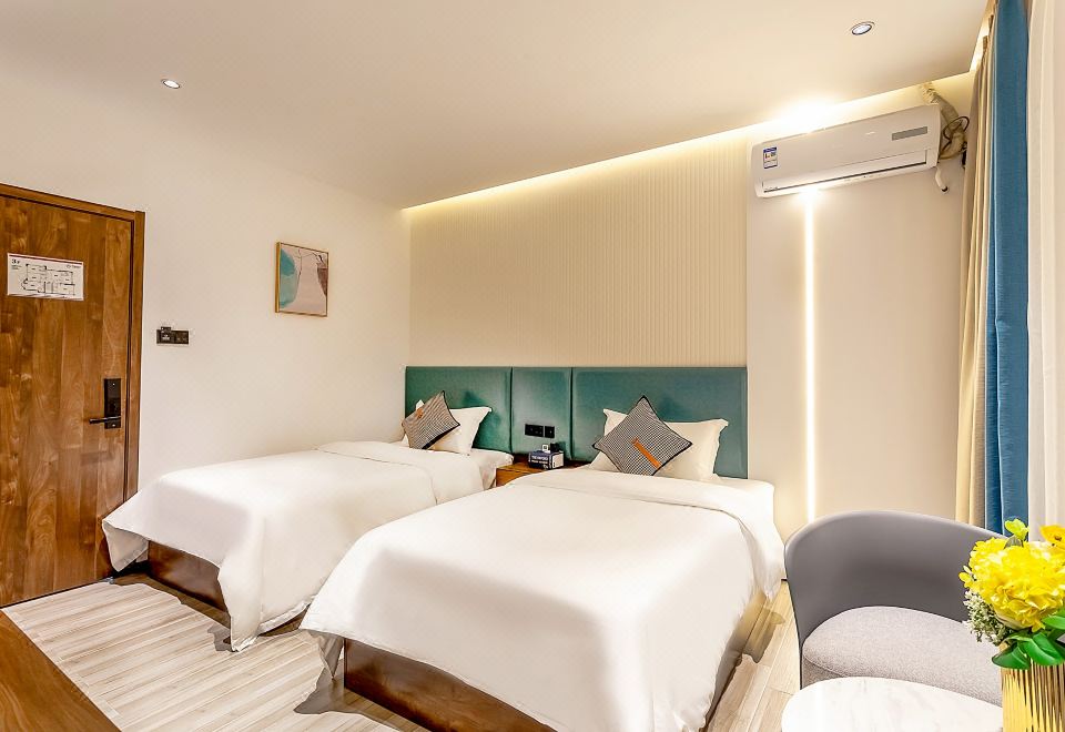 精致双床房 |挖沙工具+洗衣机+冰箱