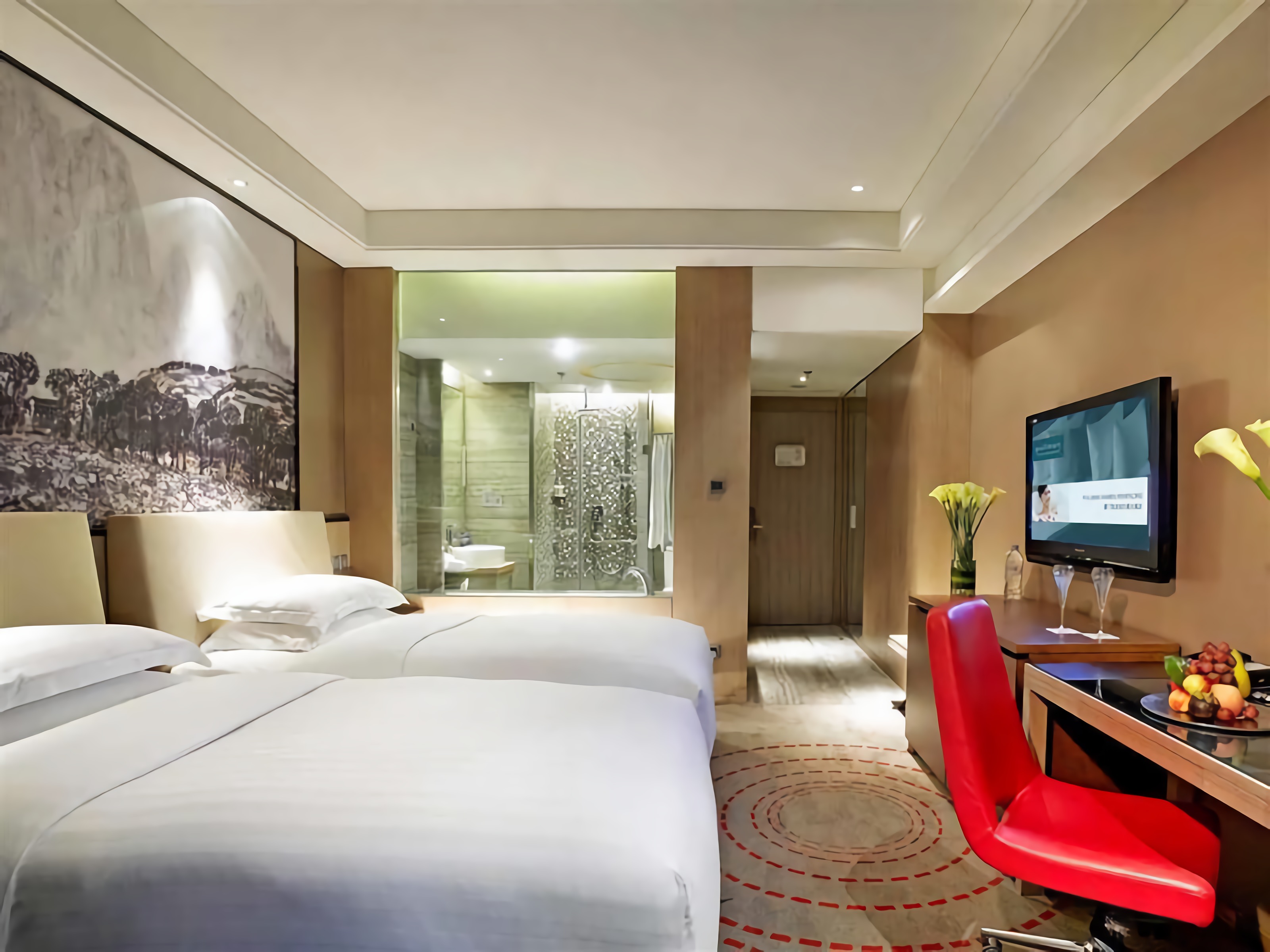 高级园景双床房