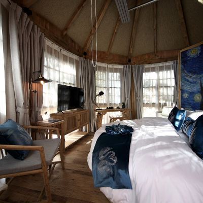 星空樹屋圓床房【地暖，加濕器，浴缸】 雞足山瓦築·國子監精品民宿優惠