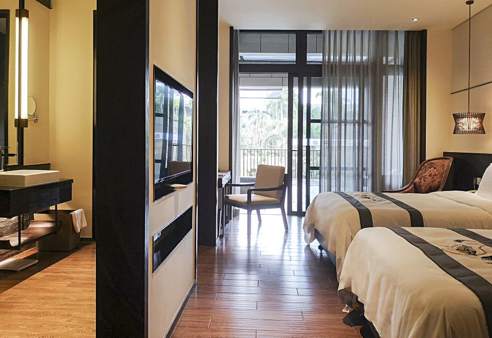 溫泉雙床房丨私家泡池