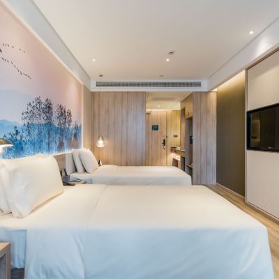 高級雙床房（零壓床墊+液晶投屏+舒適乳膠枕） 杭州錢江新城亞朵酒店優惠