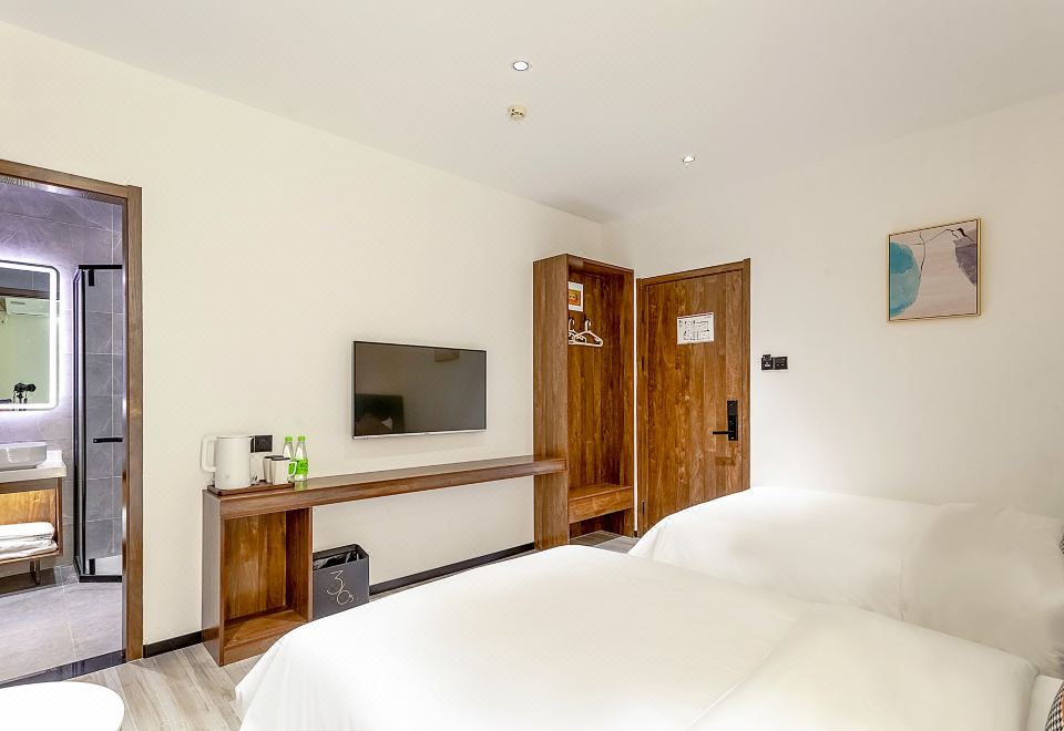 精致双床房 |挖沙工具+洗衣机+冰箱