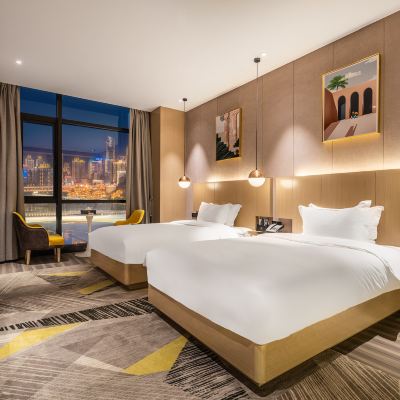 對景 | 江景雙床房【絕美江景+大落地窗+乾濕分離】 Freely智能江景飯店（重慶江北嘴金融城店）優惠