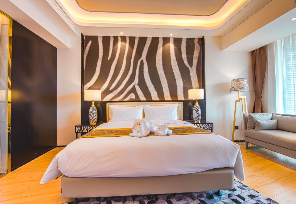 動物景觀大床房（房間直麪動物園）