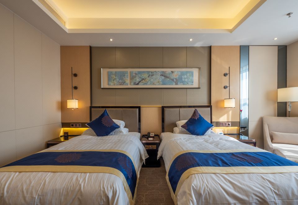 豪華雙床房-欣賞城市靜謐中的園林景緻