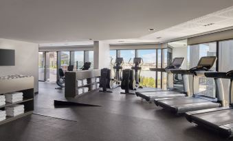 a well - equipped gym with various exercise equipment , such as treadmills , elliptical machines , and weight machines at Vibe Hotel Melbourne Docklands