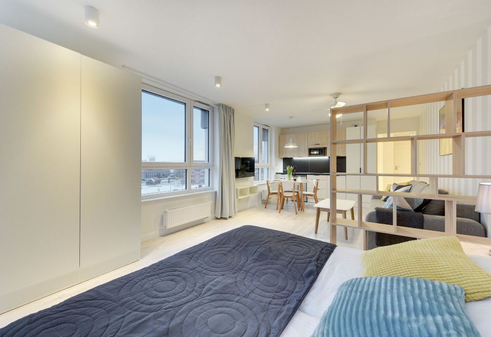 舒適開間， 1 張雙人床和 1 張沙發床