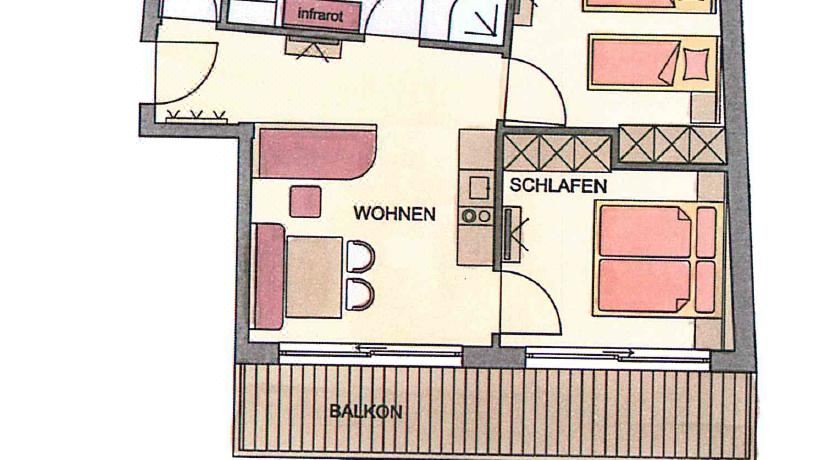 带阳台的两卧室公寓