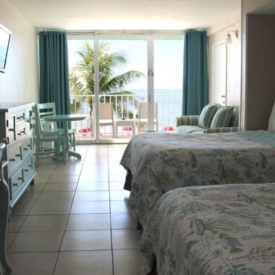 Beachfront Two Double Beds Room with Balcony